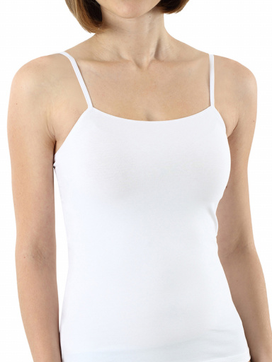 Camiseta tirantes finos y cuello redondo sin costuras Blanco White