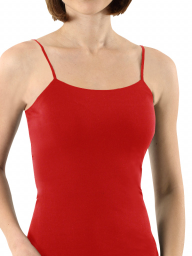 Camiseta tirantes finos y cuello redondo sin costuras Rojo Red