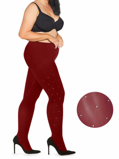 Pantys Tallas Grandes con brillantes Granate Maroon