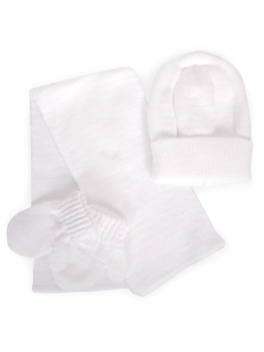 Gorro con bufanda y guantes Niño-Niña (1-2 años) Blanco White