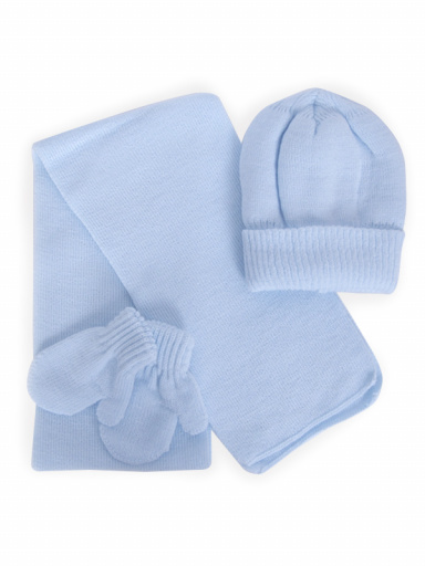 Gorro con bufanda y guantes Niño-Niña (1-2 años) Celeste Lightblue