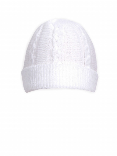 Gorro niñ@ tejido ochos (0-12 meses) Blanco White