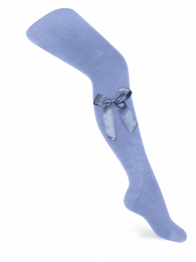 Leotardos lisos con lazo de raso largo Azul Suave Softblue