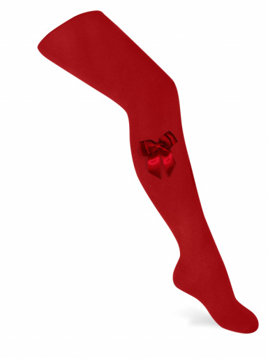 Leotardos lisos con lazo de raso doble Rojo Red