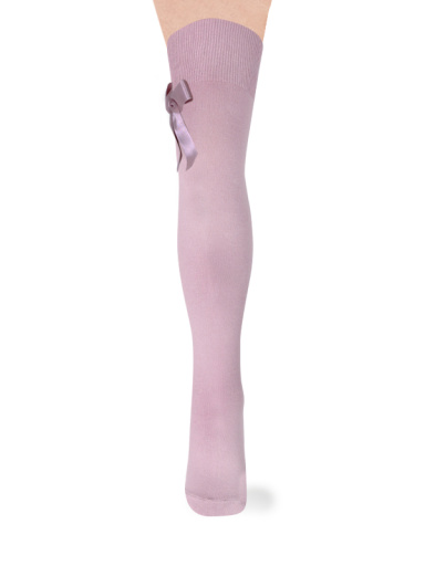 Calcetines altos sobre rodilla con lazo de raso largo Rosa Palo Rosewood