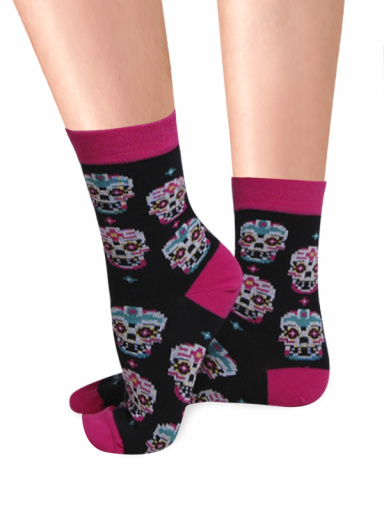 Calcetines Estampados-Divertidos Calaveras Marino Navyblue