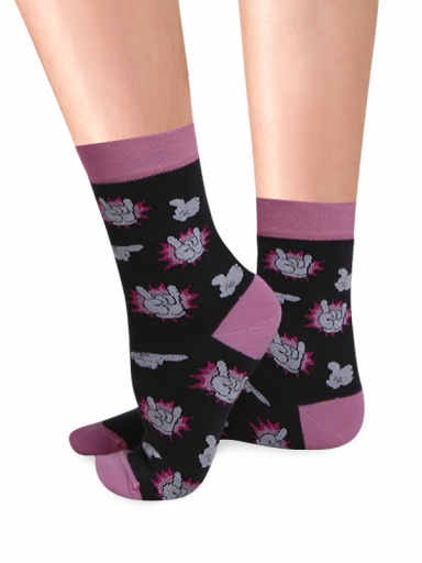 Calcetines Estampados-Divertidos Mickey Mouse Antracita Antracite