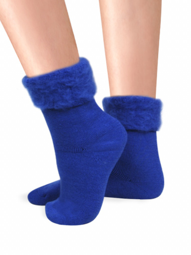 Calcetines Suaves Cardados Rizo Azul Blue