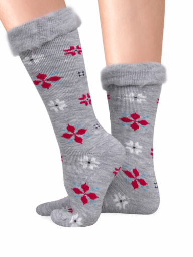 Calcetines Altos Suaves Estrellas Gris Grey