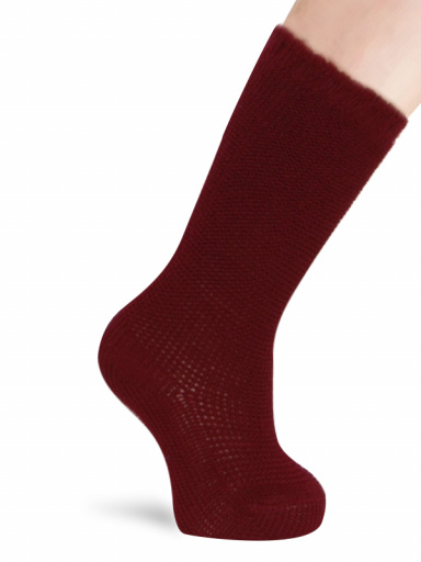 Calcetines Altos Punto Bobo Granate Maroon