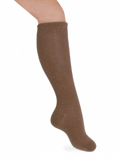 Calcetines Altos con Brillo Avellana Hazel