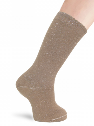 Calcetines Altos con Brillo Camel