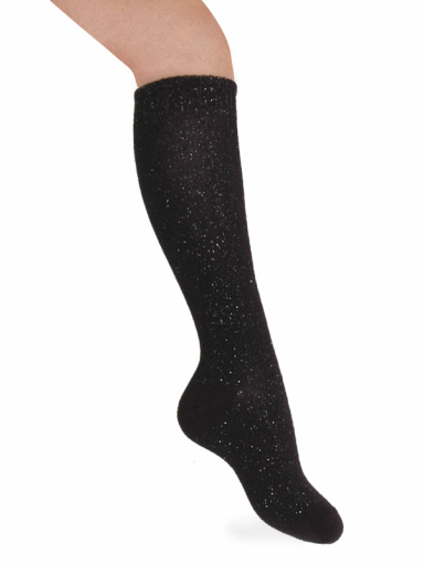 Calcetines Altos con Brillo Negro Black