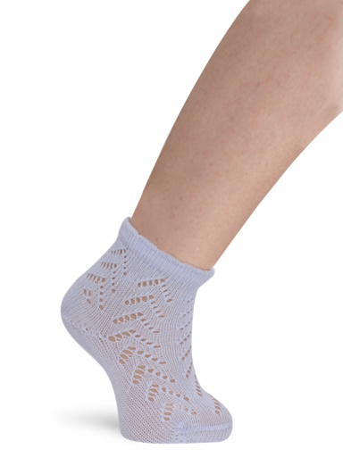 Calcetines Cortos Calados Espiga Azul Bebe Babyblue