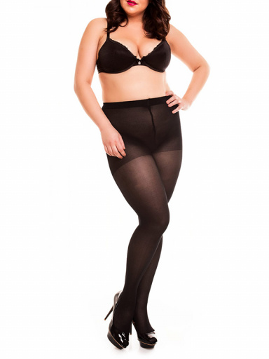 Panty extratalla elástica 18 Den Negro Black