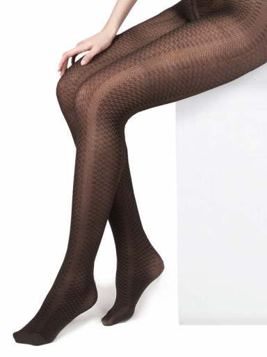 Panty fino de fantasía diseño geométrico Gris Grey