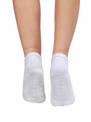 Calcetines antideslizantes tobilleros Blanco White