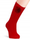 Calcetines altos canalé con pompón Rojo Red