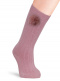 Calcetines altos canalé con pompón Rosa Palo Rosewood