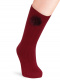 Calcetines altos canalé con pompón Granate Maroon