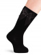 Calcetines altos lisos con lazo de raso doble Negro Black