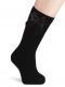 Calcetines altos lisos con lazo de raso doble Negro Black