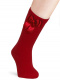 Calcetines altos lisos con lazo de raso doble Rojo Red