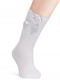 Calcetines altos lisos con lazo de raso doble Blanco White