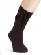 Calcetines altos lisos con lazo de raso doble Marrón Brown