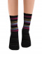 Calcetines lana merino rayas Negro-Fucsia Black-Fuchsia