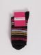 Calcetines lana merino rayas Negro-Fucsia Black-Fuchsia