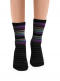Calcetines lana merino rayas Negro-Lila Black-Lille