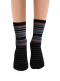 Calcetines lana merino rayas Negro-Rosa Black-Pink