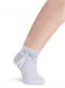 Calcetines cortos perlé calado con lazo de encaje Azul Bebe Babyblue