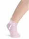 Calcetines cortos perlé calado con lazo de encaje Rosa Pink