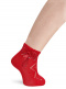Calcetines cortos perlé calado con lazo de encaje Rojo Red