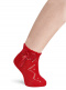 Calcetines cortos perlé calado con lazo de encaje Rojo Red