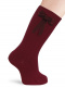 Calcetines altos 100% algodón canalé con lazo largo Granate Maroon