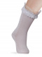 Calcetines altos calados con puntilla y tul Blanco White