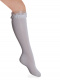 Calcetines altos calados con puntilla y tul Blanco White