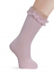 Calcetines altos calados con puntilla y tul Rosa Pink