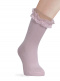 Calcetines altos calados con puntilla y tul Rosa Pink