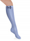Calcetines altos calados lateral con lazo Azul Suave Softblue