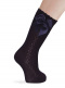 Calcetines altos calados lateral con lazo con rosa Marino Navyblue