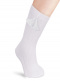 Calcetines altos canalé con borlas Blanco White