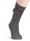 Calcetines altos canalé con lazo de raso con volumen Gris Grey