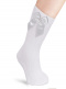 Calcetines altos canalé con lazo de raso doble Blanco White