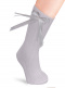 Calcetines altos canalé con lazo de raso fino Blanco White
