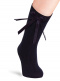 Calcetines altos canalé con lazo de raso fino Marino Navyblue