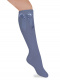 Calcetines altos canalé con lazo de raso largo Azul Francia Bluefrance